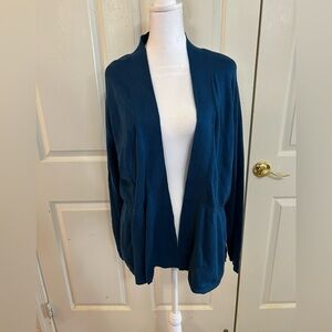 NEW Laura Scott Dark Teal Open Front Cardigan